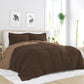 Bedroom > Comforters And Sets - Full/Queen 3-Piece Microfiber Reversible Comforter Set In Taupe Brown
