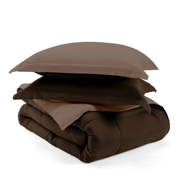 Bedroom > Comforters And Sets - Twin/Twin XL 2-Piece Reversible Microfiber Comforter Set In Taupe Brown