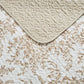 Bedroom > Quilts & Blankets - King Size 3 Piece Bed-in-a-Bag Bohemian Tan Beige Floral Cotton Quilt Set