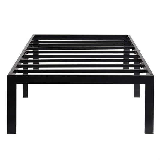 Bedroom > Bed Frames > Platform Beds - Twin 18-inch High Heavy Duty Black Metal Platform Bed Frame