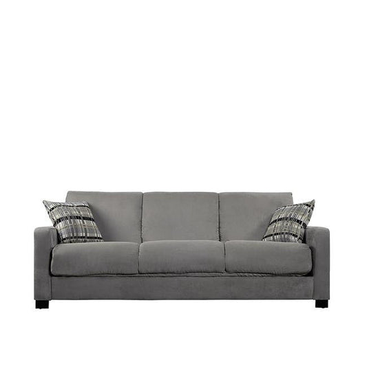 Living Room > Futons - Sage Green Microfiber Convertible Couch Futon Sleeper Sofa