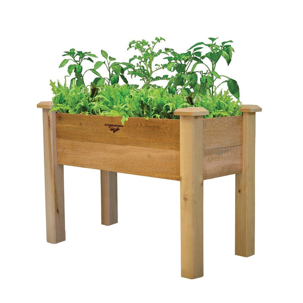 Outdoor > Gardening > Planters - Raised Garden Bed Planter Box In Solid Cedar Wood In Natural Finish - 34-inch