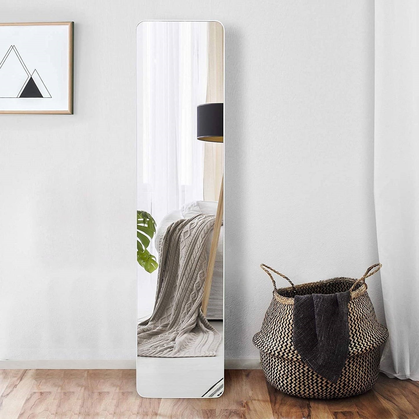Accents > Mirrors - Modern Freestanding Full Length Floor Mirror With Stand Or Wall Mounted