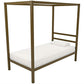 Bedroom > Bed Frames > Canopy Beds - Twin Size Modern Steel Canopy Bed Frame In Gold Metal Finish