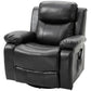 Living Room > Recliners And Chaise Lounge - Adjustable Black Faux Leather Remote Massage Recliner Chair W/ Footrest