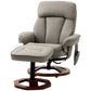 Living Room > Recliners And Chaise Lounge - Adjustable Grey Brown Faux Leather Electric Remote Massage Recliner Chair W/ Ottoman