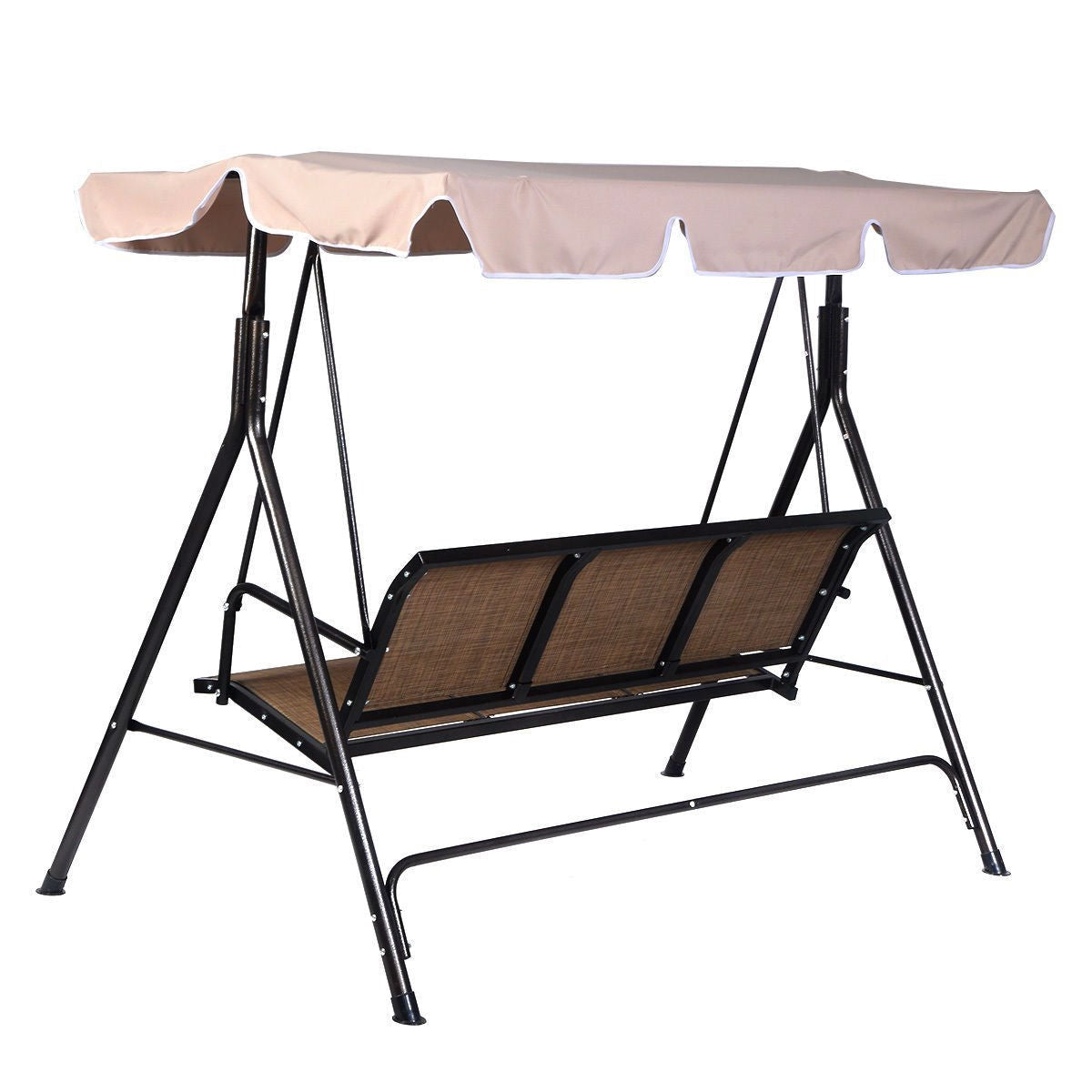 Outdoor > Outdoor Furniture > Porch Swings And Gliders - Outdoor 3-Person Canopy Swing For Porch Patio Or Deck