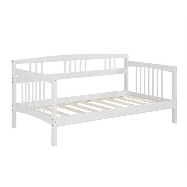 Bedroom > Bed Frames > Daybeds - Twin Size Traditional Pine Wood Day Bed Frame In White Finish