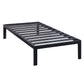 Bedroom > Bed Frames > Platform Beds - Twin Size Sturdy Black Metal Platform Bed Frame With Wide Steel Slats