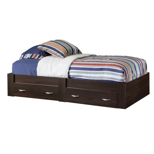 Bedroom > Bed Frames > Platform Beds - Twin Storage Platform Bed With 2 Drawers Cinnamon Cherry - Made In USA