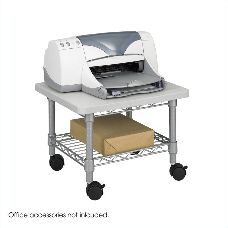 Office > Printer Stands - Under Desk Printer Stand Cart With Paper Shelf And Locking Casters