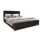 Bedroom > Bed Frames > Platform Beds - Queen Size Dark Brown Faux Leather Upholstered Platform Bed Frame With Headboard