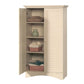 Bedroom > Wardrobe & Armoire - Antique White Finish Wardrobe Armoire Storage Cabinet With Louver Doors