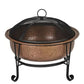 Outdoor > Outdoor Decor > Fire Pits - Hammered Copper 26-inch Fire Pit With Stand And Spark Screen