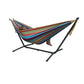 Outdoor > Outdoor Furniture > Hammocks - Tropical Fabric Double Hammock With 9-Foot Steel Stand