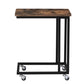Bedroom > Nightstand And Dressers - Modern Industrial Side Table Nightstand TV Tray On Wheels