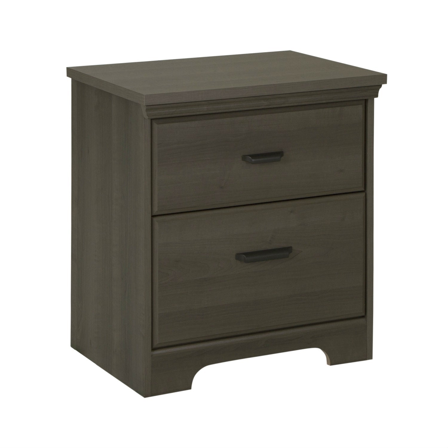 Bedroom > Nightstand And Dressers - 2-Drawer Bedroom Nightstand In Gray Maple Wood Finish