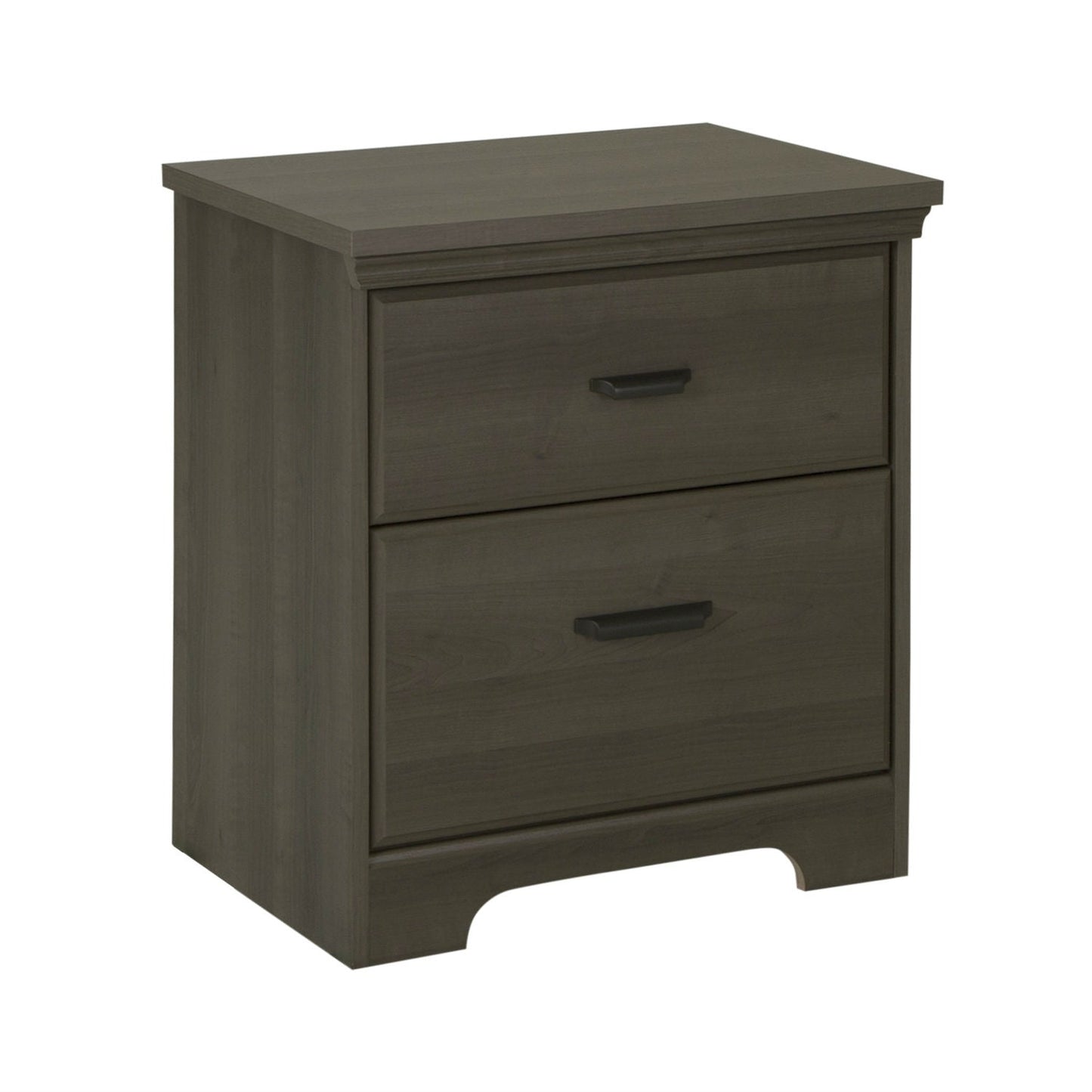 2-Drawer Bedroom Nightstand in Gray Maple Wood Finish-Novel Home