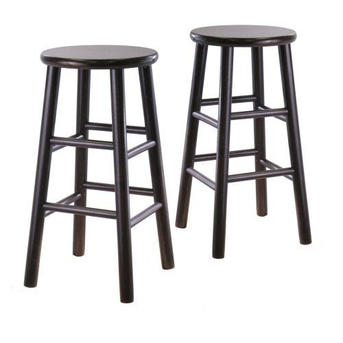 Dining > Barstools - Set Of 2 Backless 24-inch Bar Stools In Espresso Finish