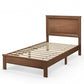 Bedroom > Bed Frames > Platform Beds - Twin Size Modern College Dorm Wooden Platform Bed In Walnut
