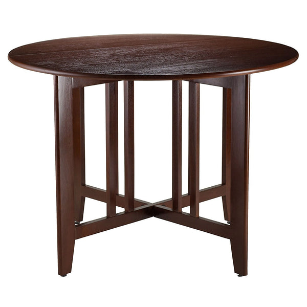 Dining > Dining Tables - Mission Style Round 42-inch Double Drop Leaf Dining Table