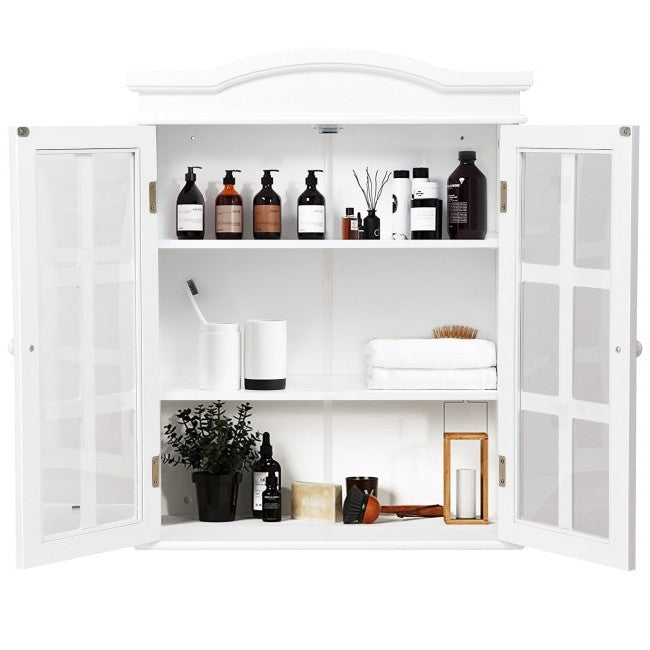 Temporarily Paused Products - White Wall Mounted 2 Door Bathroom Storage Cabinet