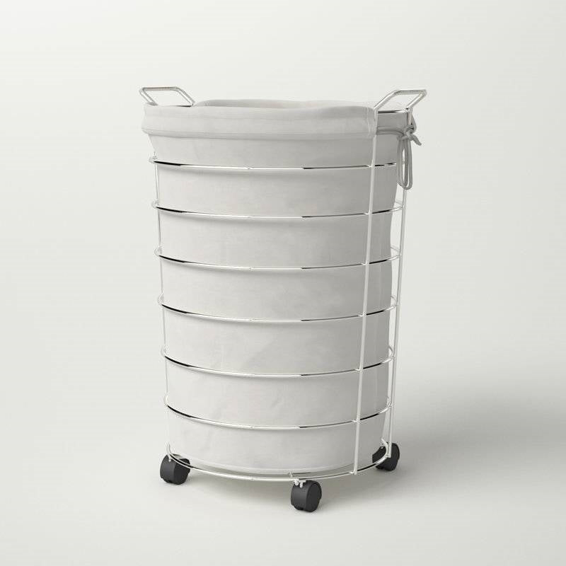 Bathroom > Laundry Hampers - Stylish Laundry Hamper Cart With Wheels Casters And Removable Bag