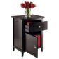 Bedroom > Nightstand And Dressers - Espresso Wood End Table Nightstand Accent Table