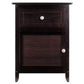 Bedroom > Nightstand And Dressers - Espresso Wood End Table Nightstand Accent Table