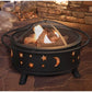 Outdoor > Outdoor Decor > Fire Pits - Heavy Duty Steel Metal Wood Burning Fire Pit With Moon And Stars Cutouts