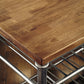 Kitchen > Utility Tables & Workbenches - Classic French Style Hardwood Butcher Block Top Metal Kitchen Utility Table