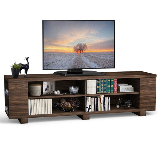 Living Room > TV Stands And Entertainment Centers - Modern TV Stand In Walnut Wood Finish - Holds Up To 60-inch TV