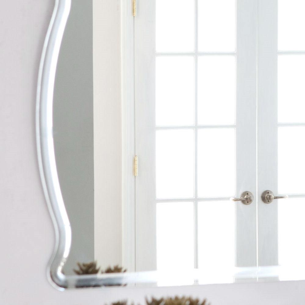 Accents > Mirrors - Rectangular Arch Top Wavy Modern Frameless Wall Mirror