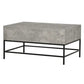 Living Room > Coffee Tables - Modern Grey Lift Top Coffee Table W/ Hidden Storage Black Metal Legs