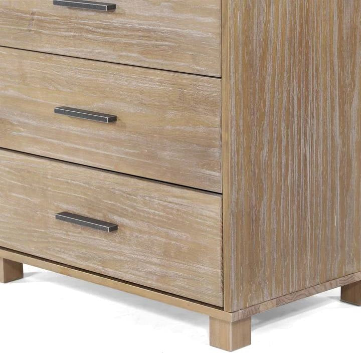 Bedroom > Nightstand And Dressers - Modern Farmhouse Solid Wood 5 Drawer Bedroom Chest In Pine Finish