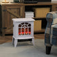 Accents > Electric Fireplaces - White Electric Fireplace Heater With Realistic Log Flame LED