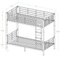 Bedroom > Bed Frames > Bunk Beds - Twin Over Twin Sturdy Steel Metal Bunk Bed In White Finish