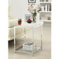 Living Room > Coffee Tables - Modern Classic Metal End Table With White Removable Tray