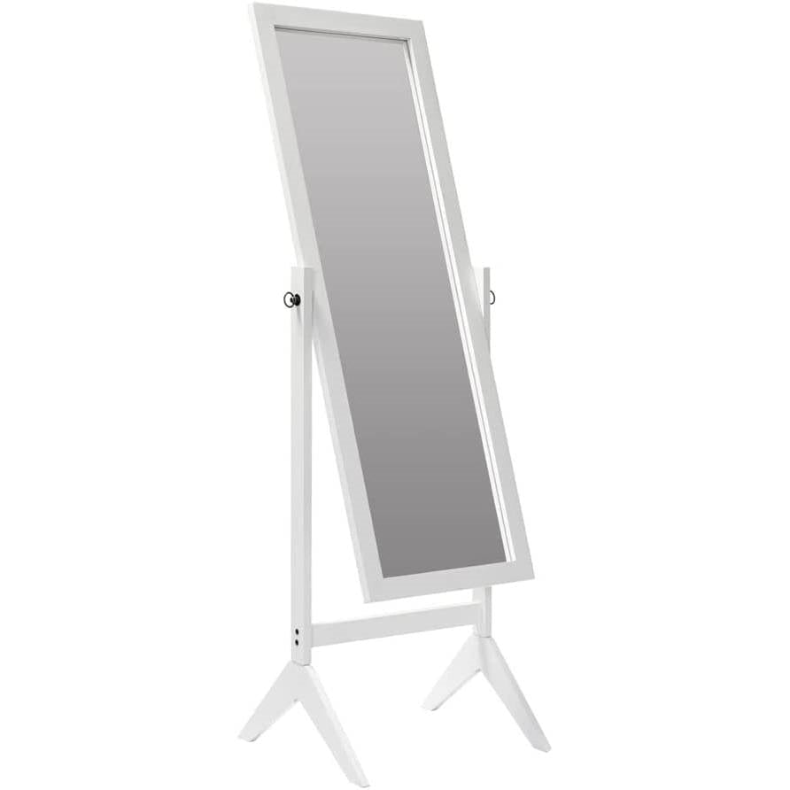 Accents > Mirrors - Modern Full Length Freestanding Bedroom Floor Cheval Mirror In White