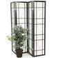 Accents > Room Divider Screens - Black 4-Panel Room Divider Shoji Screen With Asian Floral Print