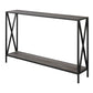 Living Room > Console & Sofa Tables - Weathered Grey Wood Console Sofa Table With Bottom Shelf And Metal Frame