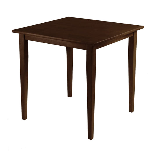 Dining > Dining Tables - Square Wood Shaker Style Dining Table In Antique Walnut Finish