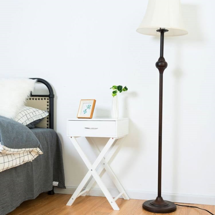 Bedroom > Nightstand And Dressers - X-Shape 1 Drawer Nightstand End Side Table Storage In White