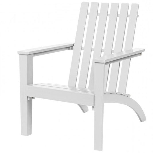 Outdoor > Outdoor Furniture > Adirondack Chairs - Indoor/Outdoor Acacia Wood Adirondack Lounge Armchair - White