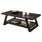 Living Room > Coffee Tables - Contemporary Coffee Table With Slatted Bottom Shelf In Rich Brown