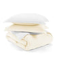 Bedroom > Comforters And Sets - Full/Queen Size 3-Piece Microfiber Reversible Comforter Set In White And Cream