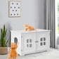 Bedroom > Cat And Dog Beds - White  Modern Large Ventilated Private Divider Cat Litter Box
