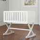 Bedroom > Baby & Kids - Solid Wood Rocking Baby Glider Cradle With Crib Mattress In White Finish