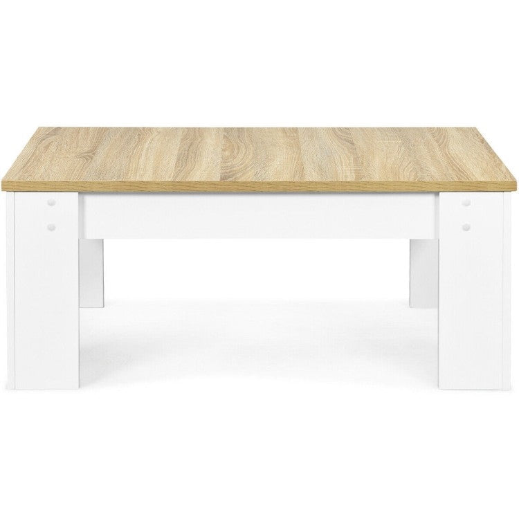 Living Room > Coffee Tables - Farmhouse White Lift-Top Multi Purpose Coffee Table Laptop Desk