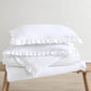 Bedroom > Comforters And Sets - King Size White Ruffled Edge Microfiber Comforter Set
